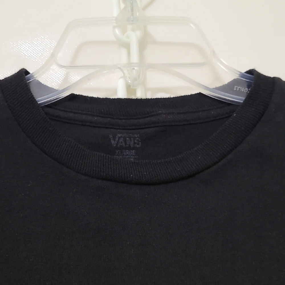Vans Kids Black Short Sleeve‎ Tee T-Shirt Graphic Logo 100% Cotton - Size XL